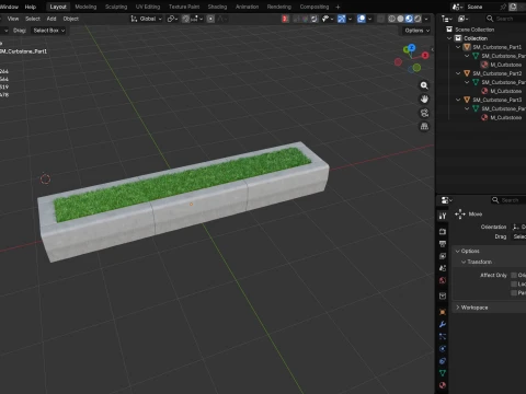 Modular Curbstone 3D Model
