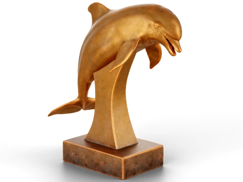 Rzeźba z brązu delfin Model 3D