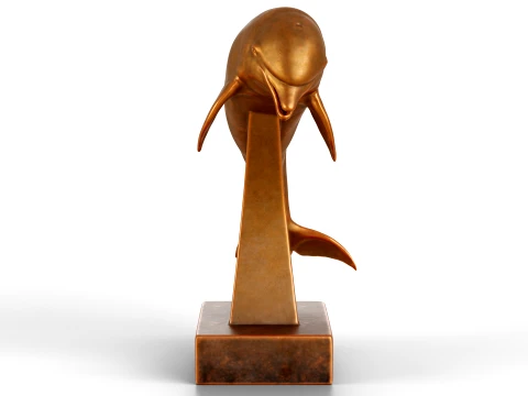 Dolphin Bronze Sculpture 3D Model