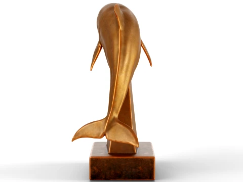 Dolphin Bronze Sculpture 3D Model