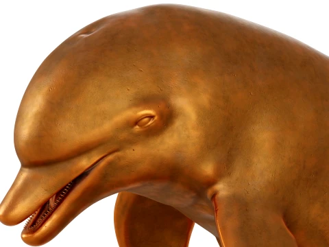 Dolphin Bronze Sculpture 3D Model