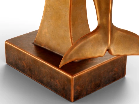 Dolphin Bronze Sculpture 3D Model