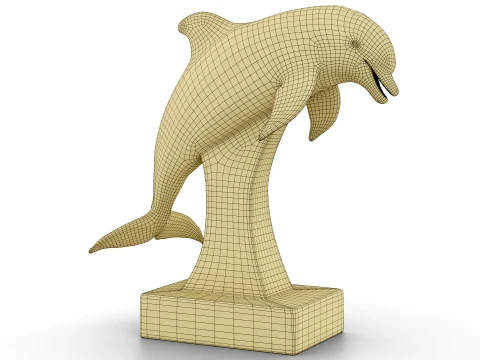 Dolphin Bronze Sculpture 3D Model