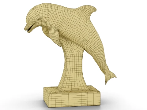 Dolphin Bronze Sculpture 3D Model