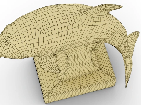 Dolphin Bronze Sculpture 3D Model