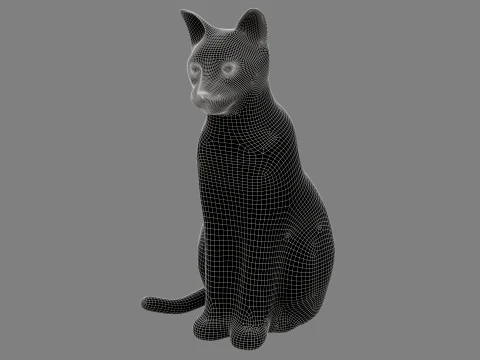Estatueta de gato Modelo 3D