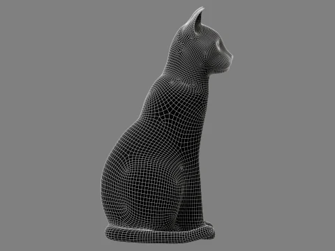 Estatueta de gato Modelo 3D