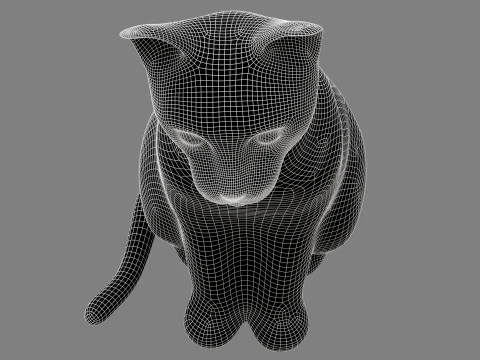 Estatueta de gato Modelo 3D