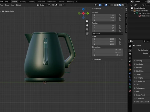Chaleira El&eacute;trica Modelo 3D