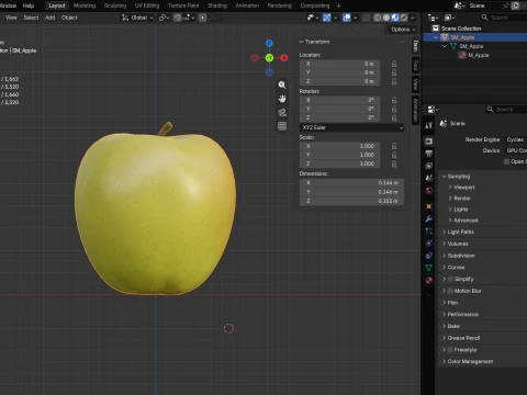 Mela Modello 3D
