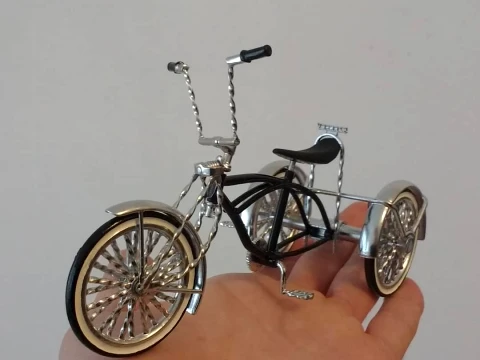 1-10 ローライダー トライク 三輪車 バイク 自転車 3Dプリントモデル