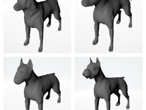 Honden 4 rassen 3D printmodel