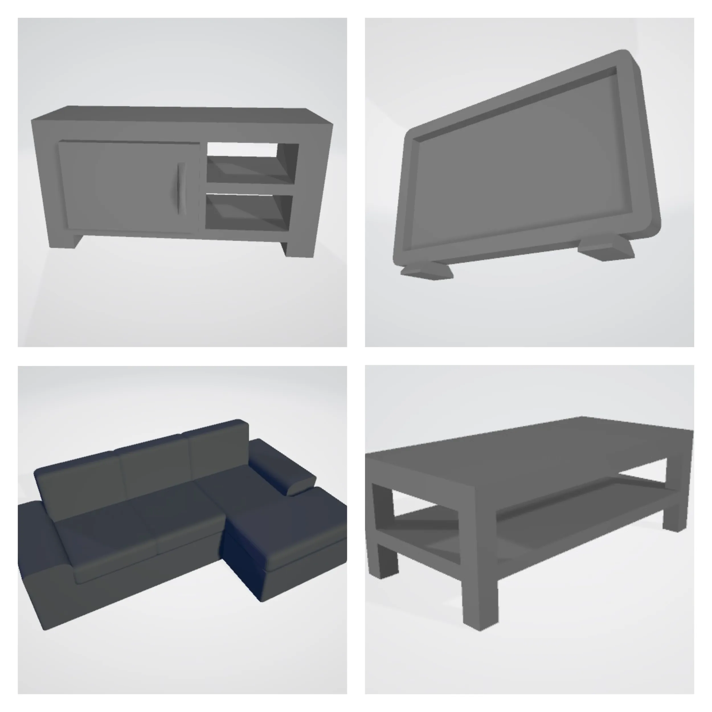 Living room diorama furniture accessories 3D Print Model .c4d .max .obj .3ds .fbx .stl .blend 