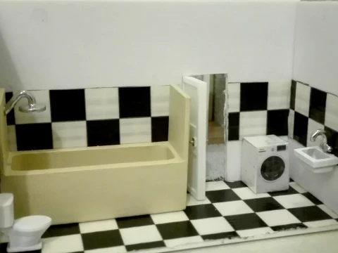 Badezimmer-Diorama-M&ouml;belzubeh&ouml;r 3D Druckmodell