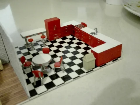 K&uuml;chendiorama-M&ouml;belzubeh&ouml;r 3D Druckmodell