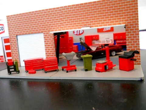 Garage diorama pack tools furniture accessories 3D Print Model