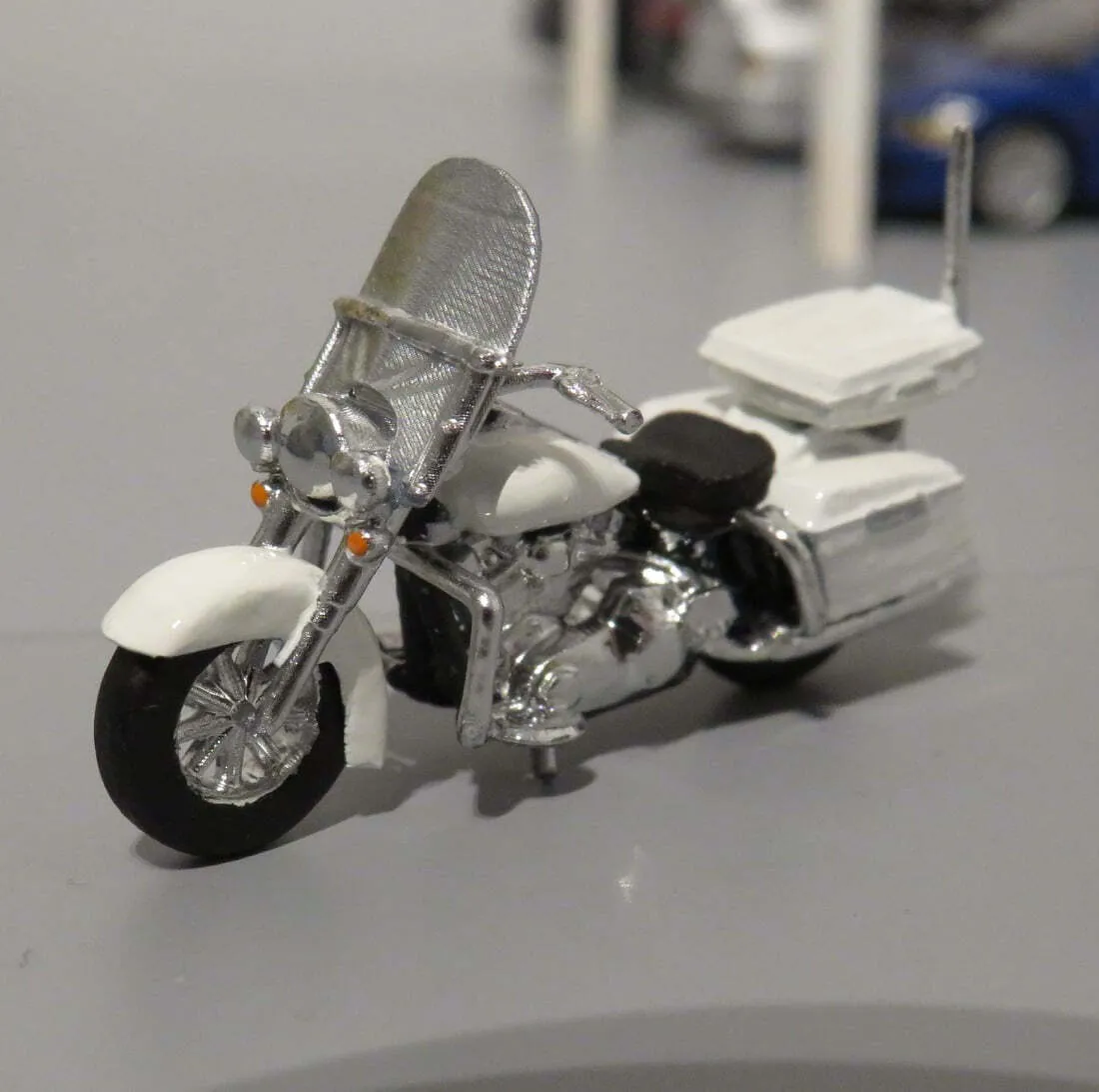 Harley-Davidson Road King police motorcycle 3D Print Model .c4d .max .obj .3ds .fbx .stl .blend 