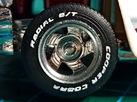 Baby Billet wheels Prime fan blade with lettered tires 1-64 3D Print Model