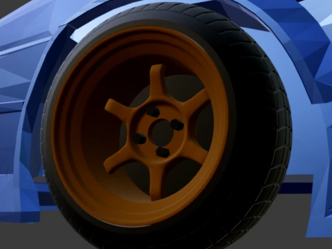 Volk TE37v tekerlekler 1-64 JDM 3D Baskı Modeli