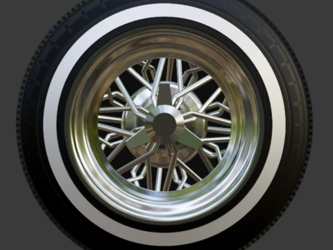 1-64 lowrider wire wheels Truespoke 3D Print Model