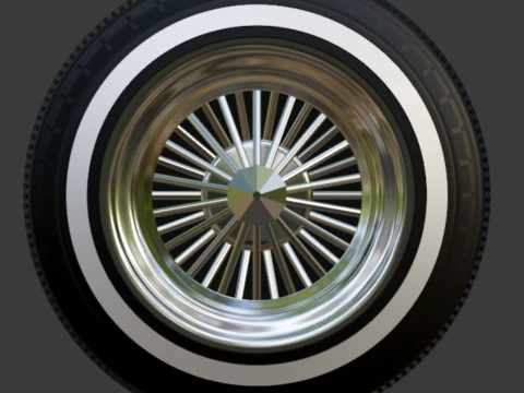1-64 lowrider wire wheels bullet knock off 3D Print Model