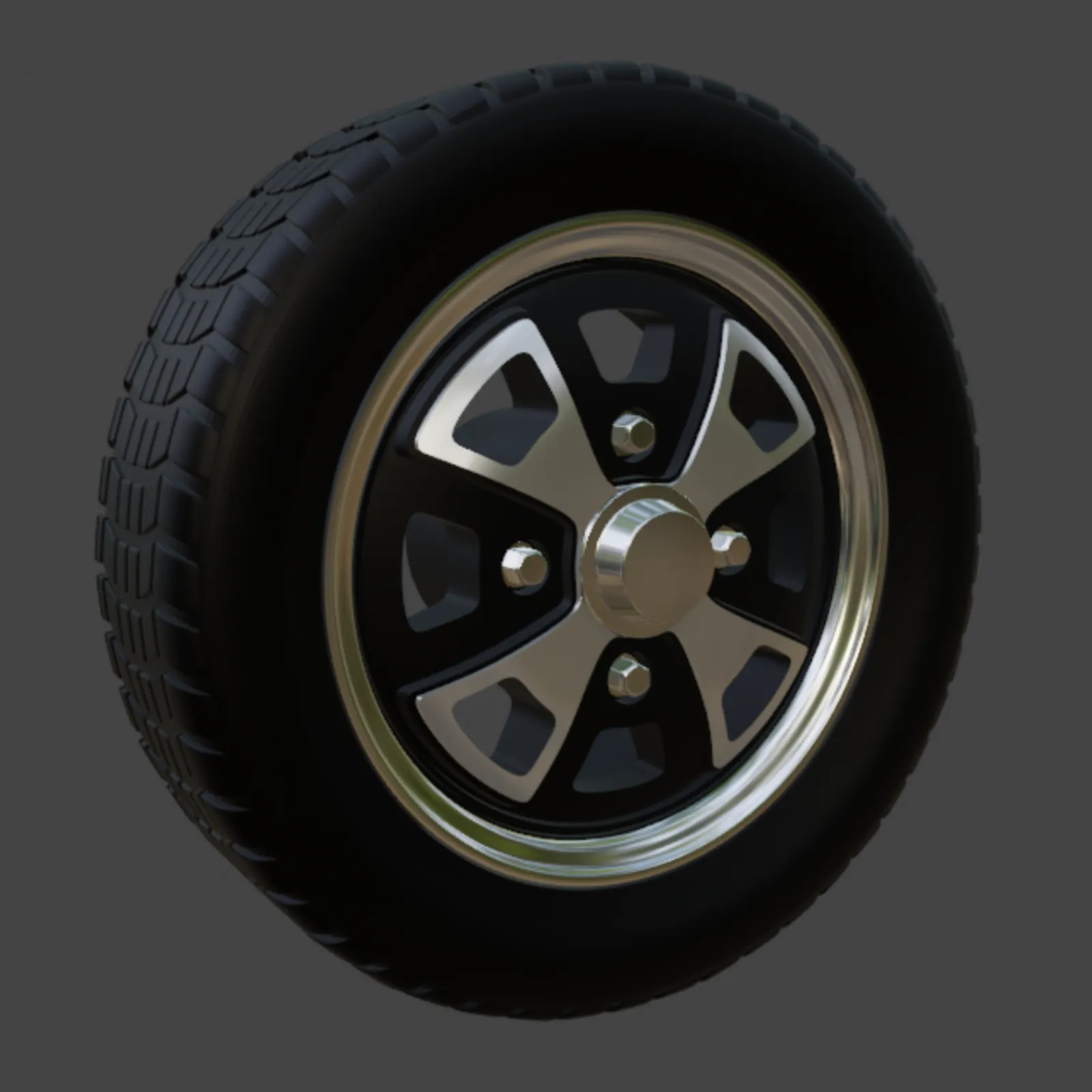 ポルシェ 914 ホイール 1-64 3Dプリントモデル .c4d .max .obj .3ds .fbx .stl .blend 