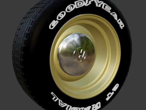 Volkswagen smoothie wide wheel 1-64 with Goodyear tire 3D Print Model