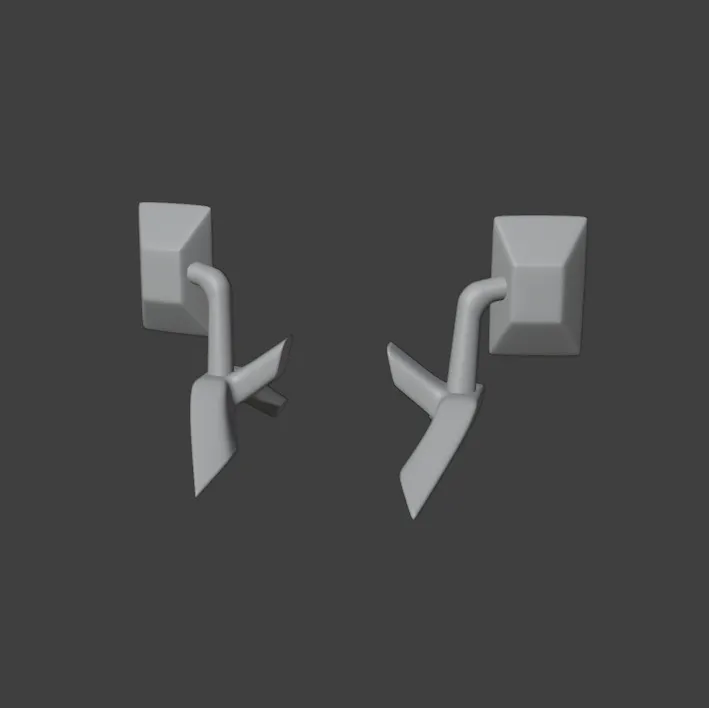Espelhos de reboque duplos de corpo quadrado 1-64 Modelo de Impressão 3D .c4d .max .obj .3ds .fbx .stl .blend 
