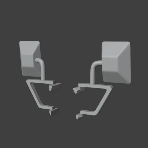 Obs retrovisores de reboque duplo 1-64 Modelo de Impressão 3D .c4d .max .obj .3ds .fbx .stl .blend