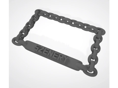Chain license plate holder lowrider 3D Print Model