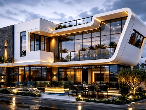 Ultra Luxury Modern Villa Premium Architectural SketchUp Model low-poly 3D Model