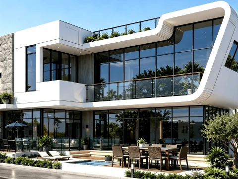 Ultra Luxury Modern Villa Premium Architectural SketchUp Model low-poly 3D Model