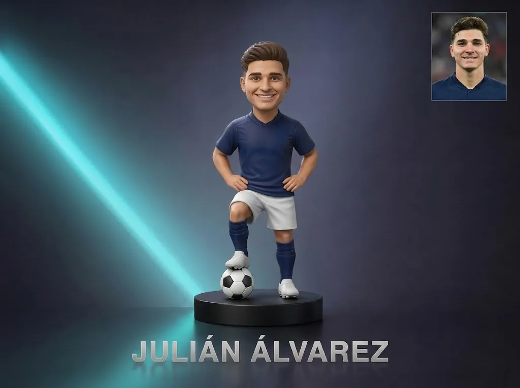 Julin lvarez Football Player Figurine 3D Print Model .c4d .max .obj .3ds .fbx .stl .blend 
