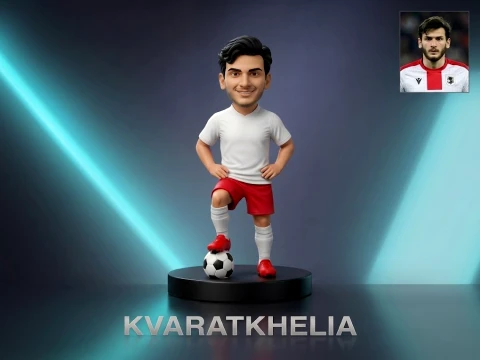 Khvicha Kvaratskhelia Football Player Figurine 3D Print Model
