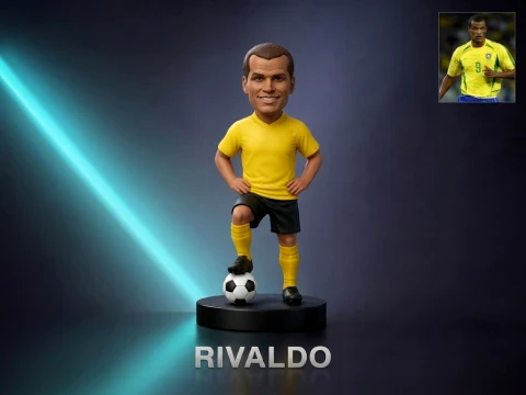 Rivaldo Football Player Figurine 3D Print Model