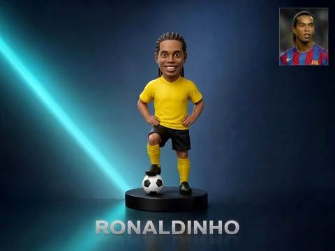 Ronaldinho Football Player Figurine 3D Print Model