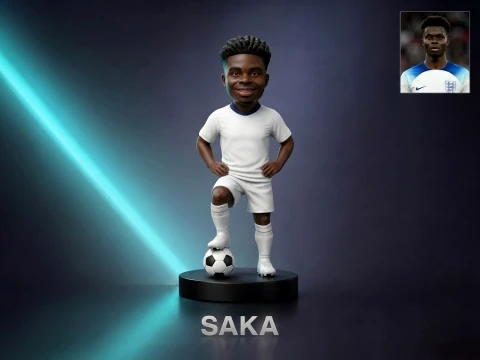 Saka Footballer Figurine 3D Print Model
