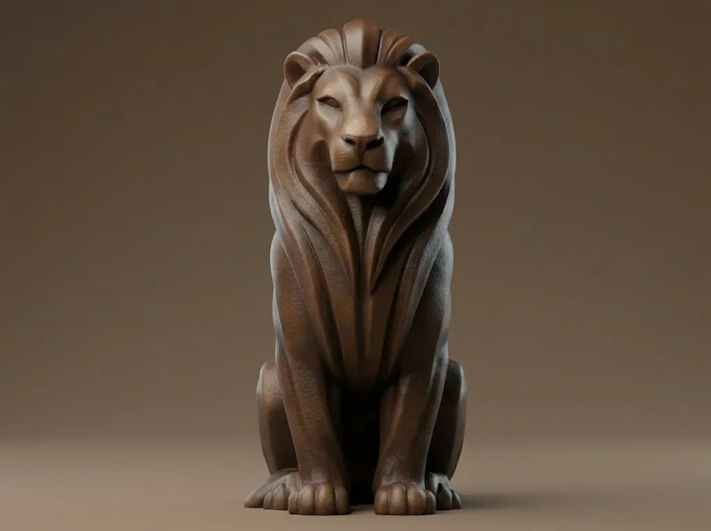 Lion Figurine 3D Print Model 3D Print Model .c4d .max .obj .3ds .fbx .stl .blend 