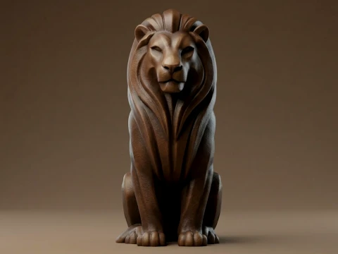 Lion Figurine 3D Print Model 3D Baskı Modeli