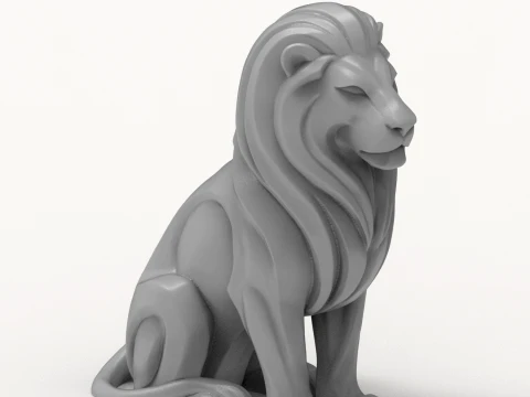 Lion Figurine 3D Print Model 3D Print Model