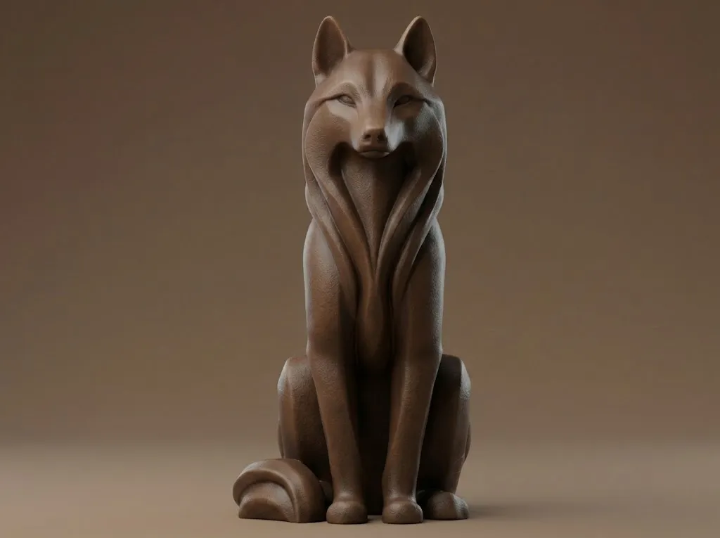 Wolf Figurine 3D Print Model 3D Print Model .c4d .max .obj .3ds .fbx .stl .blend 