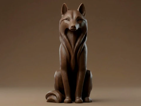 Wolf Figurine 3D Print Model 3D Print Model