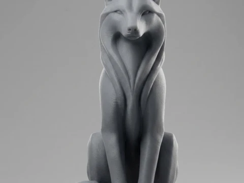Wolf Figurine 3D Print Model 3D Print Model