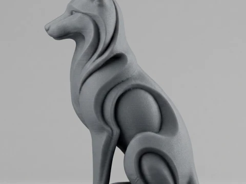 Wolf Figurine 3D Print Model 3D Print Model