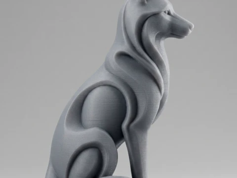 Wolf Figurine 3D Print Model 3D Print Model