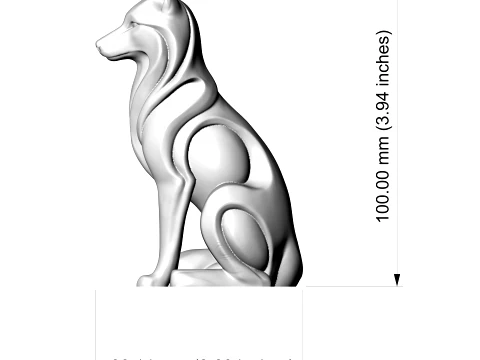 Wolf Figurine 3D Print Model 3D Print Model