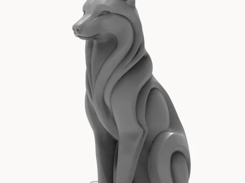 Wolf Figurine 3D Print Model 3D Print Model