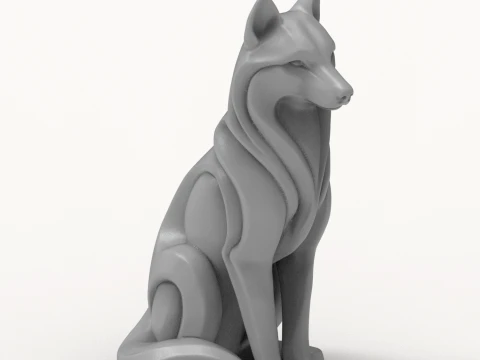Wolf Figurine 3D Print Model 3D Print Model