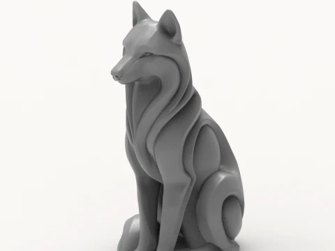 Wolf Figurine 3D Print Model 3D Print Model