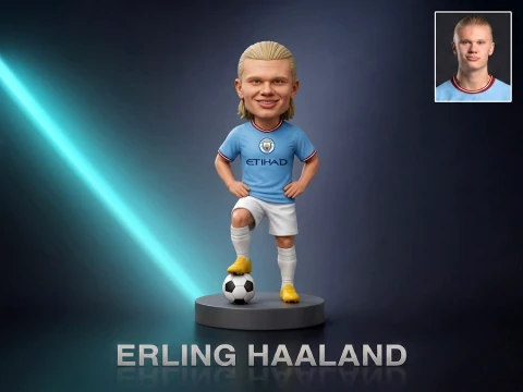 Erling Haaland Footballer Figurine 3D Print Model